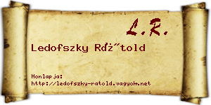 Ledofszky Rátold névjegykártya